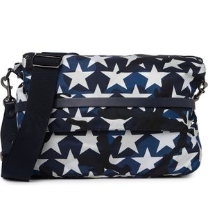 Authentic VALENTINO GARAVANI Textile/ leather flap messenger Crosby